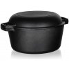 Liatinový hrniec s pokrievkou Excellent 4,8 l + 1,8 l veko, čierny
