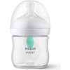 Avent Natural Response priehľadná fľaša s cumlíkom s ventilom AirFree 125 ml Fľaša
