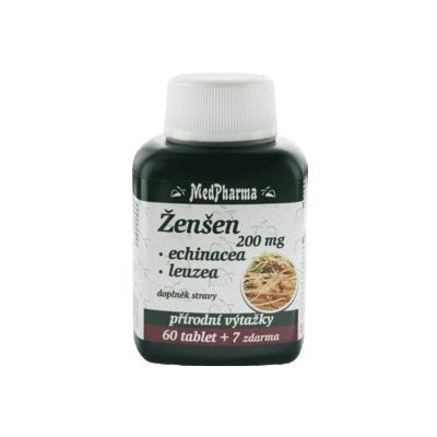 MedPharma Ženšen 200 mg + Echinacea + Leuzea 67 tabliet