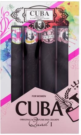 Cuba Quad I darčekový set toaletná voda Heartbreaker 35 ml + toaletná voda La Vida 35 ml + toaletná voda Victory 35 ml + toaletná voda VIP 35 ml