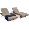 Záhradné lehátko 2 ks so stolíkom a poduškami