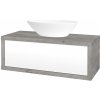 Dreja Kúpeľňová skriňa STORM SZZ 100 (umývadlo Triumph) - D01 Betón / L01 Biela vysoký lesk