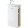 Cersanit Smart, závesná umývadlová skrinka 39x68x22 cm, jaseň svetlý-biela lesklá, S568-022