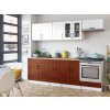 Kuchynská linka BERIZA CHOCO 240cm - Biela + brick