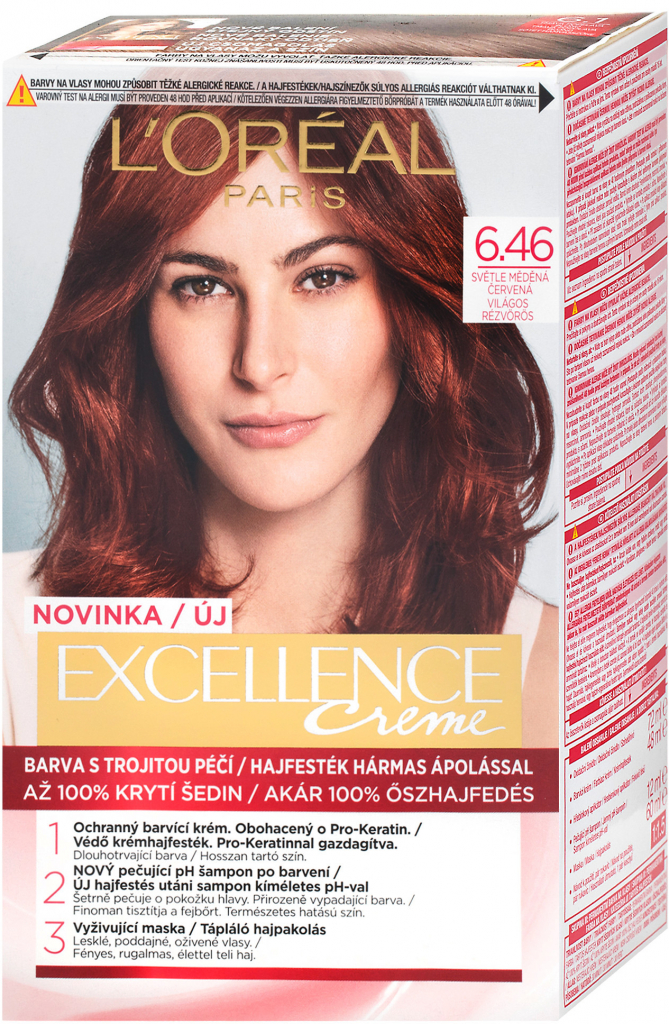 L'Oréal Excellence Creme farba na vlasy 6.46 Světle měděná červená od 5,2 €  - Heureka.sk