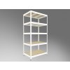 Regál do technickej miestnosti Biedrax 35 x 120 x 210 cm, biely, 5 políc OSB 10 mm, nosnosť 200 kg na policu