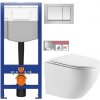 CERSANIT predstenový inštalačný systém s tlačidlom chrom K97-509 + WC INVENA LIMNOS WITH SOFT se sedlem RIMLESS K97-526 509 LI1