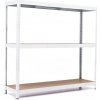 Policový regál Trestles RH 1200x1200x450, nosnosť 1050 kg, 3 police Farba: biela