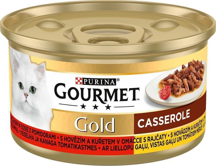 Gourmet GOLD hovädzie a kura v paradajkovej omáčke 85 g