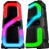 Prenosný reproduktor PartyTech Bazooka Prenosný aktívny audio systém Karaoke LED čierny 1200 W