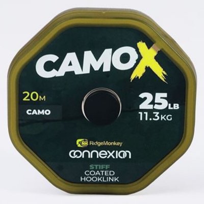 RidgeMonkey šnúra Connexion CamoX Coated Hooklink 20m 25lb Stiff