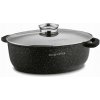 Oválna zapekacia misa Konighoffer Pollo 8 l čierna s nepriľnavým povrchom a pokrievkou