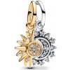 Pandora Dvojitý visiaci prívesok Slnko a mesiac Shine Moments 763585C01