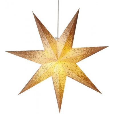 Emos LED hviezda papierová závesná so zlatými trblietkami na okrajoch, biela, 60cm, vnútorná DCAZ07 - Vianočná dekorácia