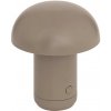 Textilomanie LED stolná lampa FUNGHI 11,2 cm, hnedá