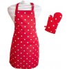Home Elements Detská sada zástera a chňapka červená s bodkami