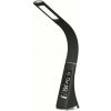 Platinet PDLU3B stolná LED lampa stmievateľná, flexibilné rameno, hodiny, čierna