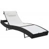 Zahradní lehátko s polštářem polyratan černé Černý 44718