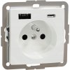 CB Elektro Zásuvka 230V 16A clonky s USB A+C, 3A , Biela, Sedna Design (Schneider)