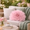 Eurofirany Okrúhla dekoračná obliečka FLORES – 3D kvet, , 40 cm pudrová Polyester 40 cm kruh - možnosť úpravy rozmeru
