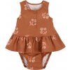 CARTER'S Body bez rukávov s volánom Brown Flowers dievča 3m