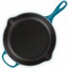 Le Creuset - hlboká panvica na vyprážanie, servírovanie okrúhla 26 cm modro-zelená
