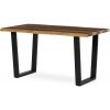 Autronic HT-F4214 OLW Stôl jedálenský, 140x80x75 cm, MDF doska, dekor staré drevo, kovové nohy v tvare U, čierny matný lak