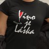 Tričko s potlačou VÍNO JE LÁSKA Pánsky Čierna XS