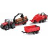 Bburago - FARMLAND, Set Massey Ferguson 8740S s tromi prívesmi, 10 cm