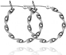 Šperky eshop strieborné náušnice hladké točené kruhy A24.6
