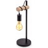 STOLOVÁ LAMPA ČIERNA NOČNÁ LAMPA DREVO E27 LED