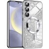 Techsuit Luxury Glitter MagSafe puzdro pre Samsung Galaxy S24 – strieborné