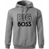 Big boss mini boss - Oversized mikina pánska Moon - kratšia + širšia - 2XL ( Tmavosivý melír )