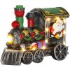 MagicHome Vianoce Dekorácia MagicHome Vianoce, Vianočná lokomotíva so santom, LED, 3xAA, interiér