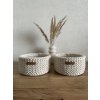 Háčkovaný úložný košík Vzorkovník farieb: WHITE, Veľkosť okrúhle košíky: 10 x 10 cm