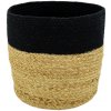 Košík jutový S, juta, bavlna, prírodný, čierny, ⌀ 15 cm, 384581-4