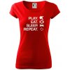 Stolný tenis - eat sleep - Dámske tričko Pure - S ( Červená )