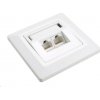 Solarix Zásuvka CAT5E UTP 2 x RJ45 pod omietku biela SX9-2-5E-UTP-WH 23100091
