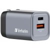 Verbatim GaN 32200, cestovná nabíjačka do siete, USB 3.0, USB C, sivá, 35 W, vymeniteľné vidlice C,G,A