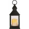 Lampáš EMOS LED dekorácia – lampáš antik čierna blikajúci, 3x AAA, vnútorné, vintage, časovač (DCLV02)