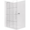 CERANO - Sprchová zástena Walk-in Onyx L-ľavá vzpera - 8 mm + polička / držiak na uteráky - chróm, industriálne sklo - 110x200 cm