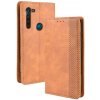 Peňaženkové kožené puzdro RETRO na Motorola Moto G8 Power - hnedá