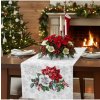 Mondo Italia Vianočný gobelínový behúň na stôl s motívom vianočných kvetov Viacfarebná 45x140 cm