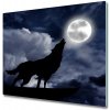 Sklenená doska na krájanie Vlk plný mesiac 60x52 cm