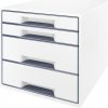 Zásuvkový box Leitz WOW so 4 zásuvkami sivý - 1 kus - 1 KS - 4 - uzavreté - Leitz - vrstva - sivá - 287x207x363 mm - Leitz WOW LEITZ