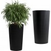 HowHomely Kvetináč plast čierny 40,9 x 40,9 x 75 cm