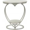 Mauro Ferretti Odkladací stolík Srdce 40 cm strieborný/biely mramor