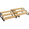 Majster Regál Stojan na koreničky, sada 2ks, 3 police, biela, prírodná farba, 11,2-9,5x32x24cm, Natural-Black