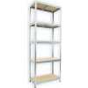 Kovový regál do domácnosti Biedrax 50 x 60 x 210 cm, pozinkovaný - 5 políc MDF