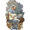 ZUTY Maľovanie podľa čísel GITARISTA Rámovanie bez rámu a bez vypnutia plátna Rozmer 80 x 100 cm